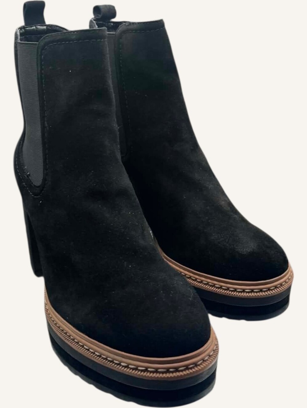 Steve Madden Lexa Black Suede Platform Chelsea Boots Size 10 NWT - Picture 4 of 10